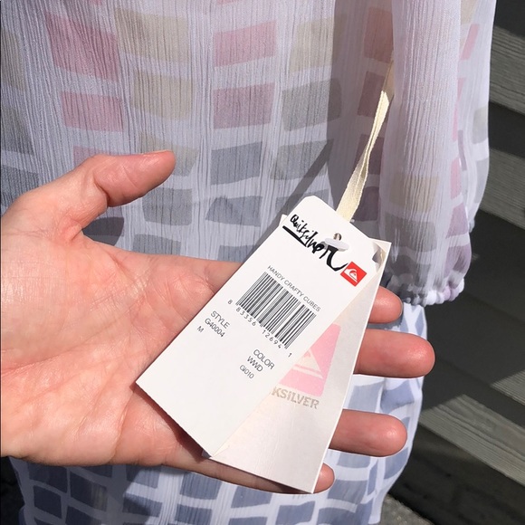 NWT Quicksilver Sheer Blouse Top Coverup - Picture 5 of 7